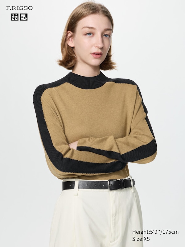 3D Knit Mock Neck Sweater