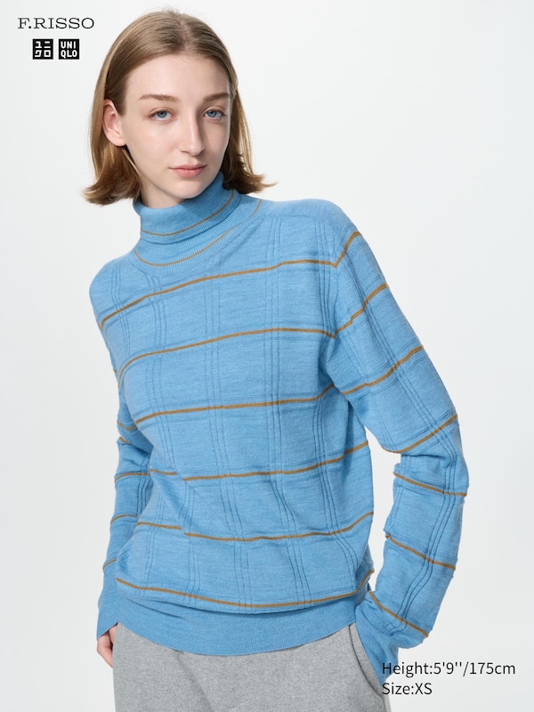 3D Knit Turtleneck Sweater