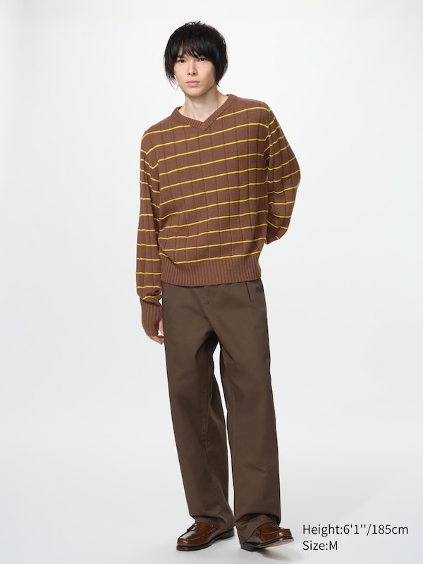 3D Knit V-Neck Sweater