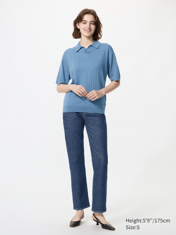 Knitted Skipper Polo Sweater | Short Sleeve | Washable