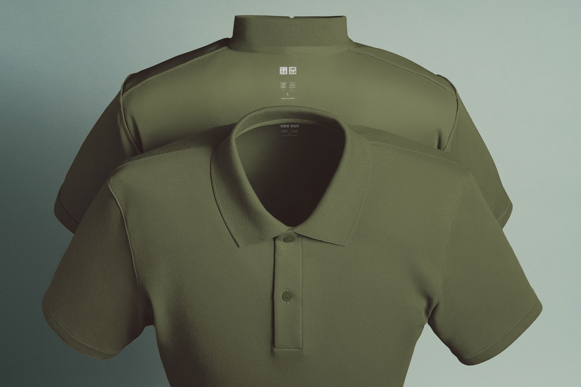 Green stand color polo