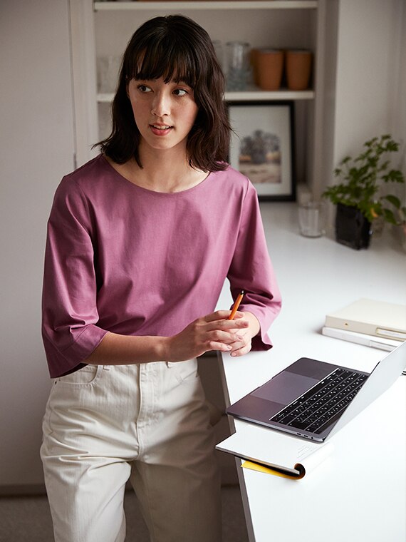 purple business attire