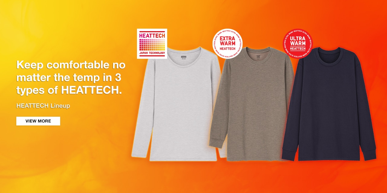 Keep comfortable no matter the temp in 3 types of HEATTECH.