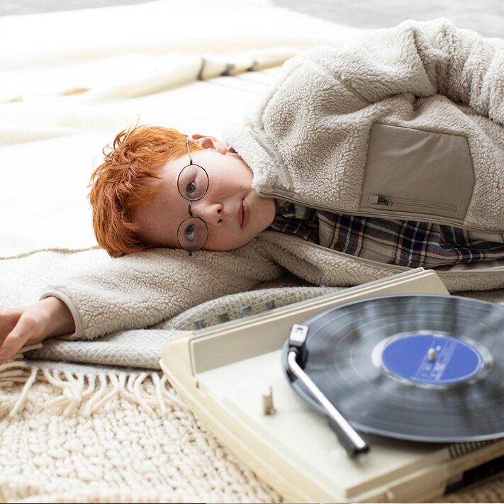 image of Kids Windproof Pile-Lined Fleece Jacket