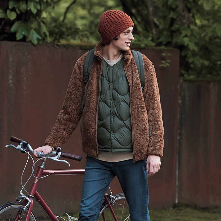 image of Men Fluffy Yarn Fleece Jacket