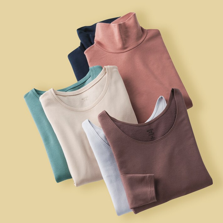 Combining the softness of cotton with the warming power of HEATTECH.
