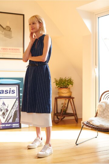 DRAPE WIDE LEG CROPPED PANTS
