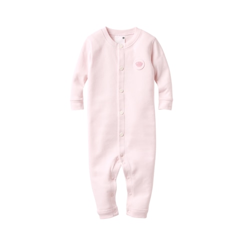 pink long sleeve one piece outfit for newborn and infant babies