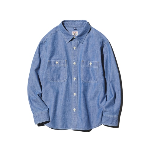Blue chambray long sleeve shirt