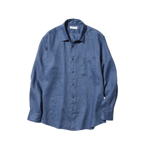 Blue long sleeve linen shirt