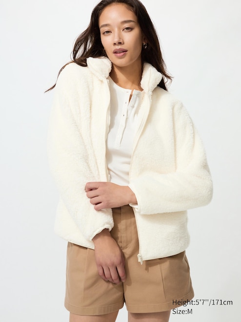 WOMEN'S FLUFFY YARN FLEECE FULL-ZIP JACKET UNIQLO VN