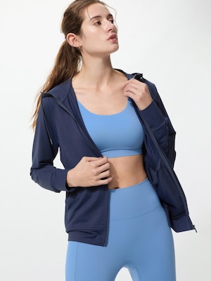 AIRism Áo Hoodie Chống Tia UV Vải Mắt Lưới