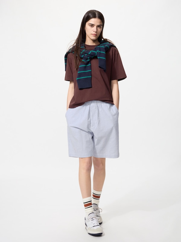 Quần Easy Shorts Co Giãn | Vải Sọc Nhăn