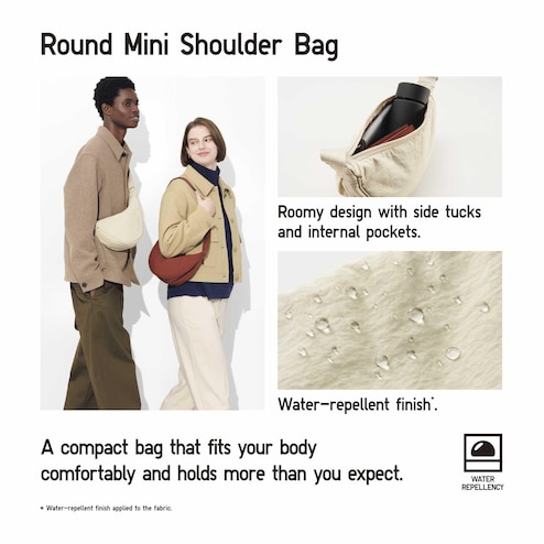 Mini Bolsa de Ombro Uniqlo Round Mini Shoulder Bag - 30 NATURAL