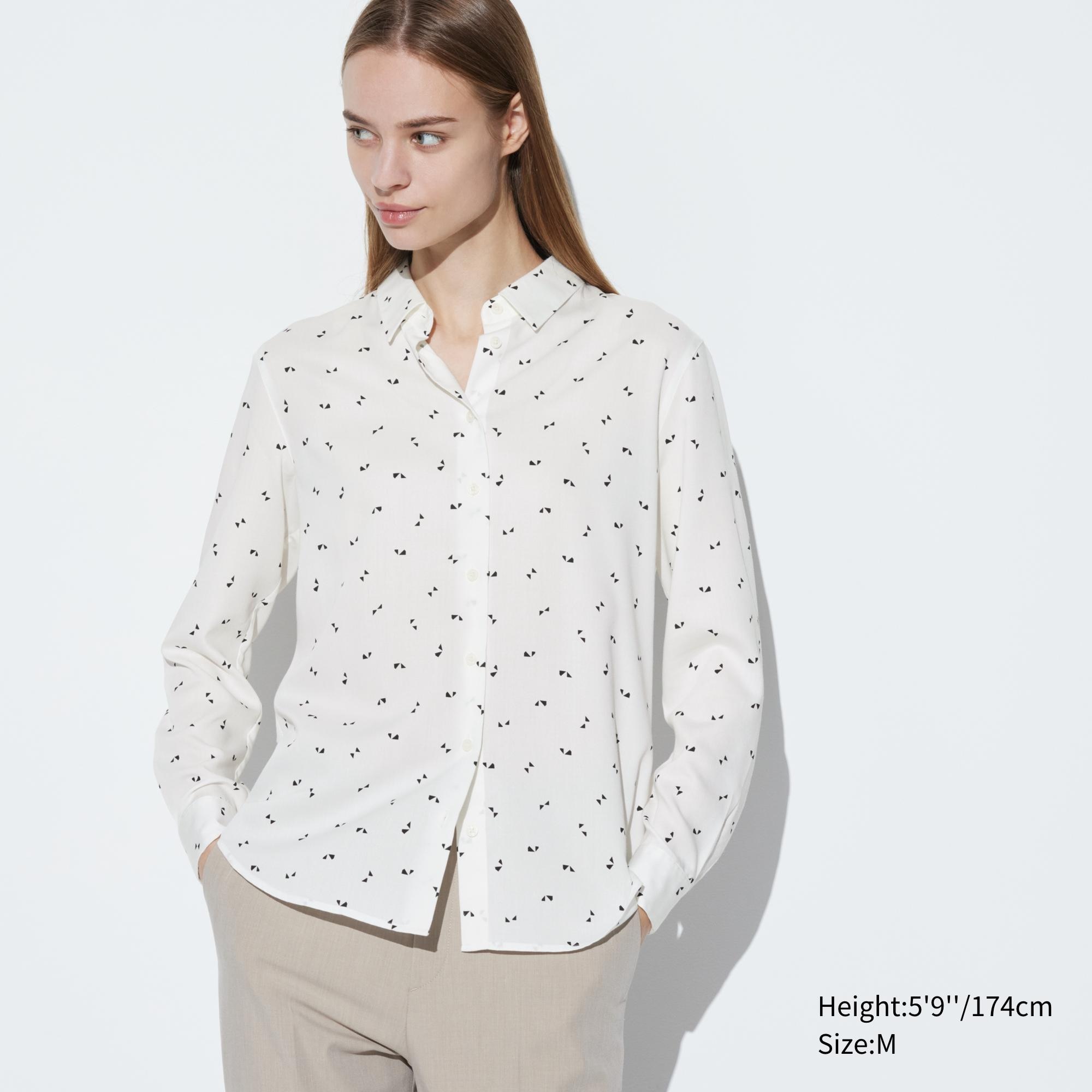 Check styling ideas for「Rayon Printed Long Sleeve Blouse」| UNIQLO VN
