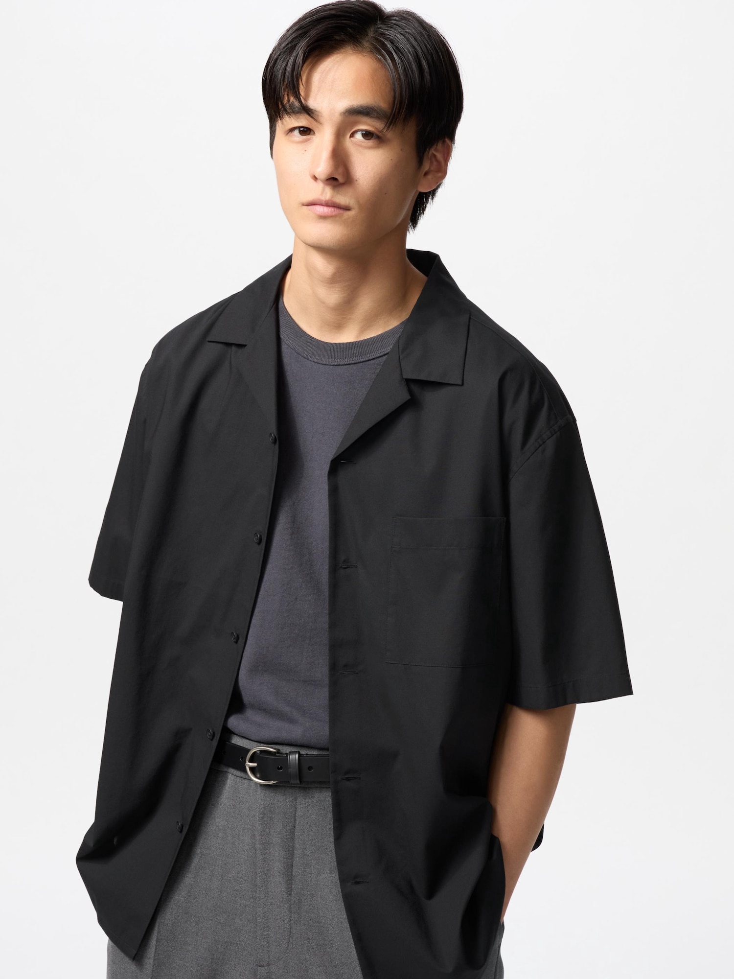 Men's Modal Cotton Open Collar Shirt | UNIQLO VN