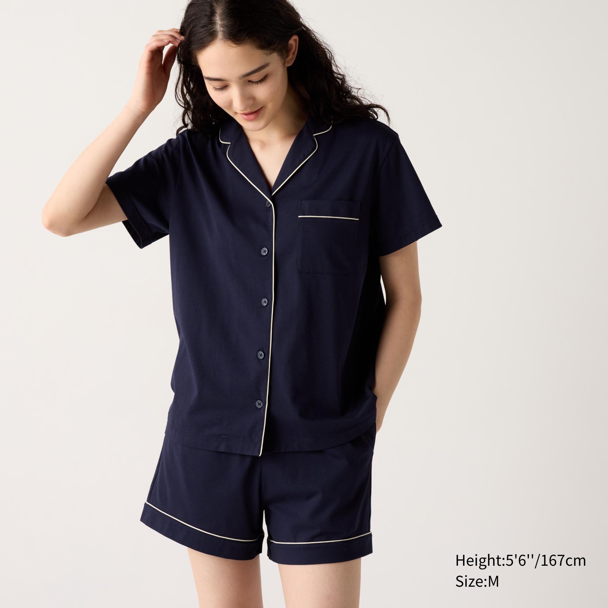 WOMEN S AIRISM COTTON PAJAMAS SHORT SLEEVE UNIQLO VN