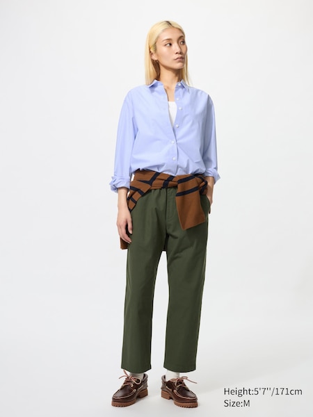 Cotton Relaxed Ankle Pants
