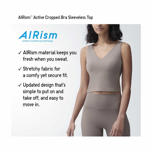 Uniqlo AIRism Cotton Cropped Ribbed Bra Top, Women's Fashion, Tops,  Sleeveless on Carousell