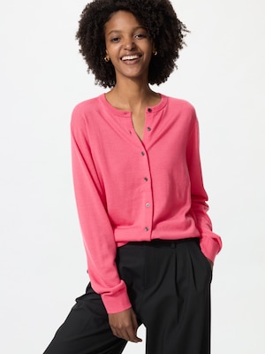 Áo Cardigan Len Merino Cổ Tròn