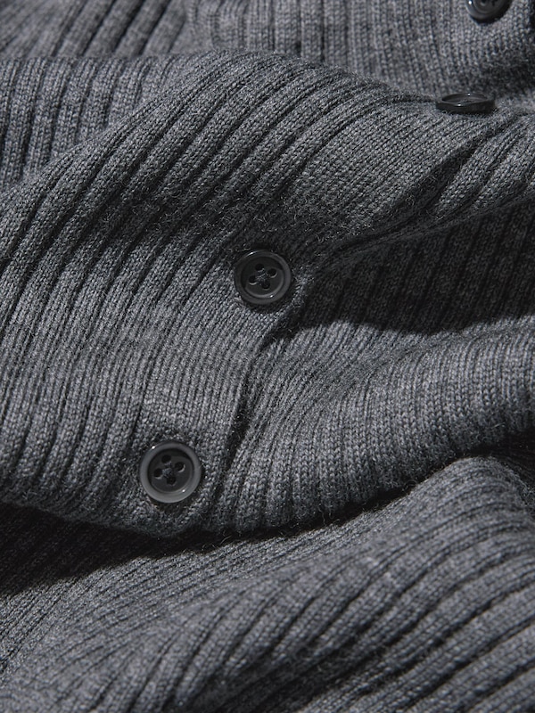 Merino Ribbed Polo Cardigan