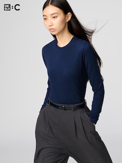 HEATTECH Extra Warm Áo Thun Giữ Nhiệt Len Pha Cashmere | Cổ Tròn
