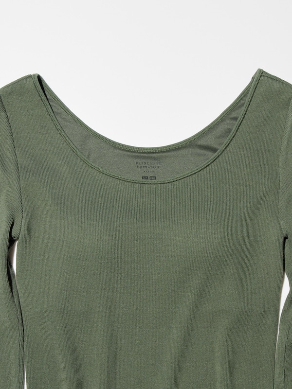 HEATTECH Extra Warm Áo Bra Giữ Nhiệt Vải Gân | Cổ Ballet