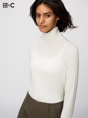 HEATTECH Extra Warm Áo Thun Giữ Nhiệt Len Pha Cashmere | Cổ Lọ