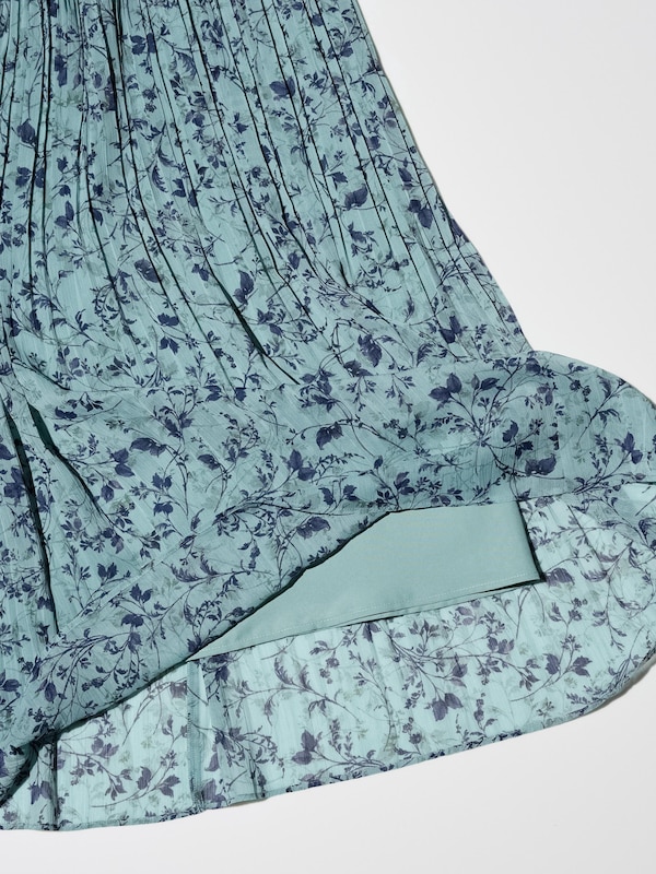 Chân Váy Vải Chiffon Xếp Ly | Họa Tiết