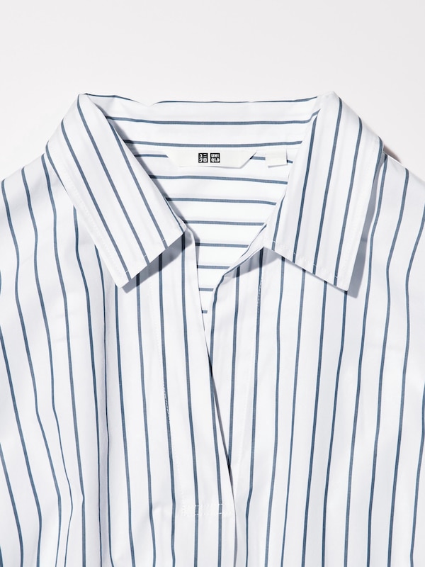 Áo Kiểu Vải Rayon Cổ Mở | Tay 3/4 | Kẻ Sọc