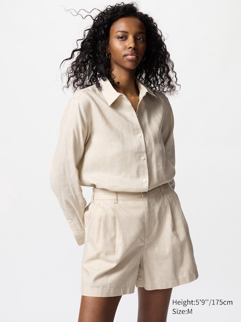 WOMEN'S LINEN COTTON SHORTS UNIQLO VN