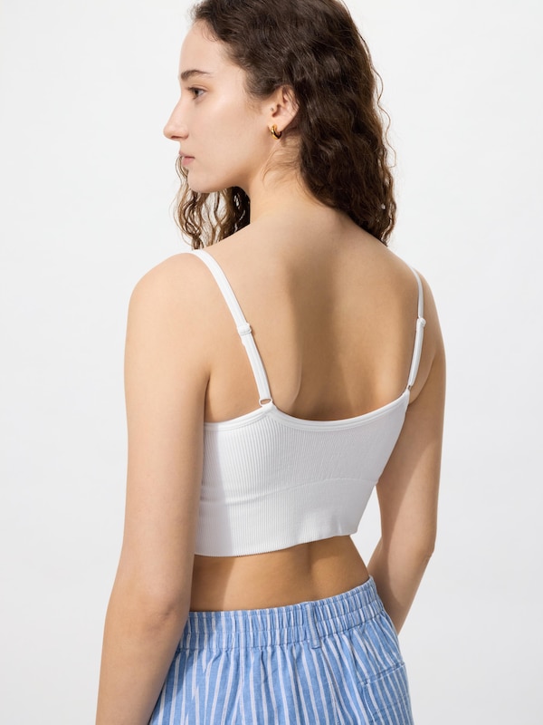 Áo Bra Top Hai Dây Không Đường May Dáng Lửng