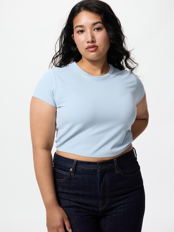 AIRism Áo Thun Vải Mềm Dáng Lửng