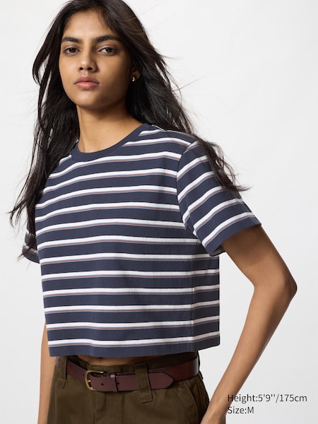 Cropped T-shirt | Short Sleeve | Stripe