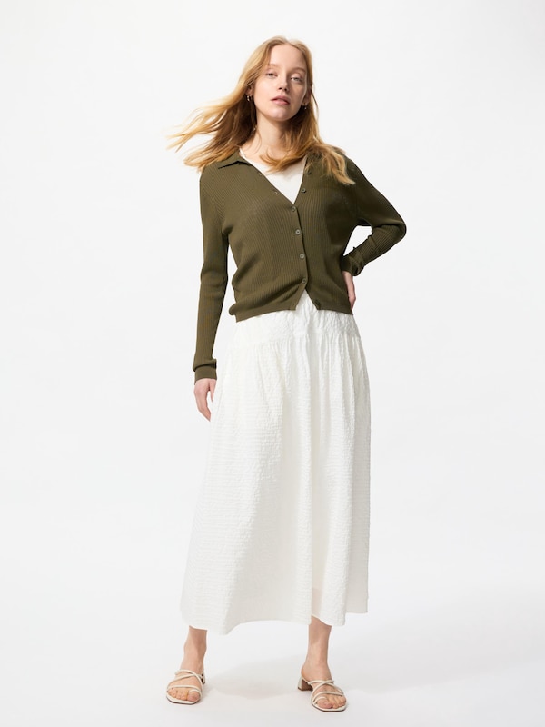 Seersucker Volume Skirt