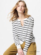 Áo Cardigan Chống Tia UV Cổ Tròn | Kẻ Sọc