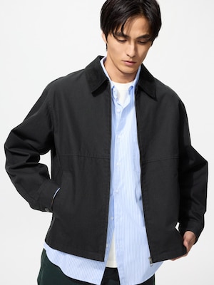 Áo Khoác Blouson Dáng Ngắn Kéo Khóa