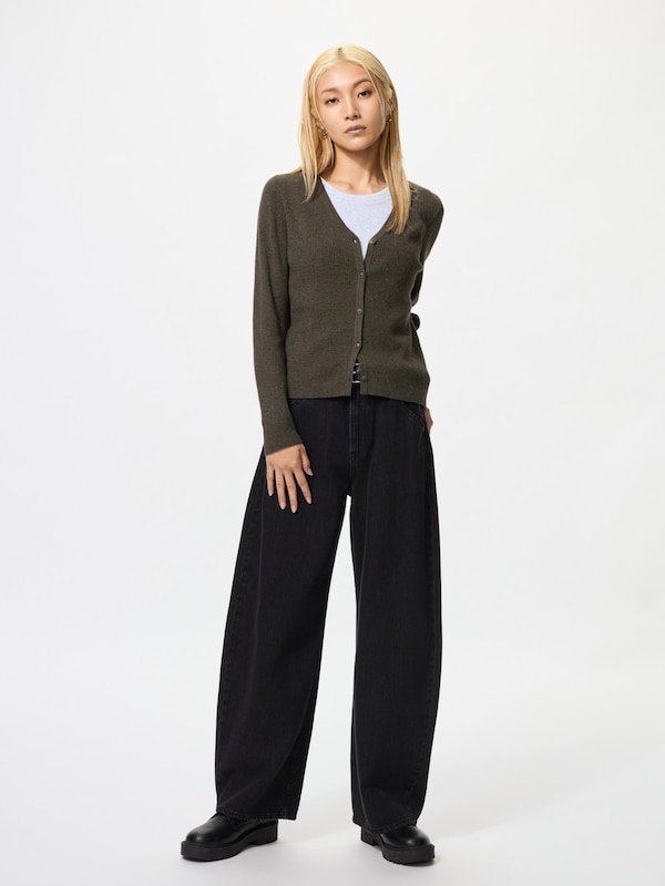 Washable Knit Ribbed Cardigan