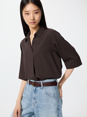 Áo Kiểu Vải Rayon Cổ Mở | Tay Lửng 3/4