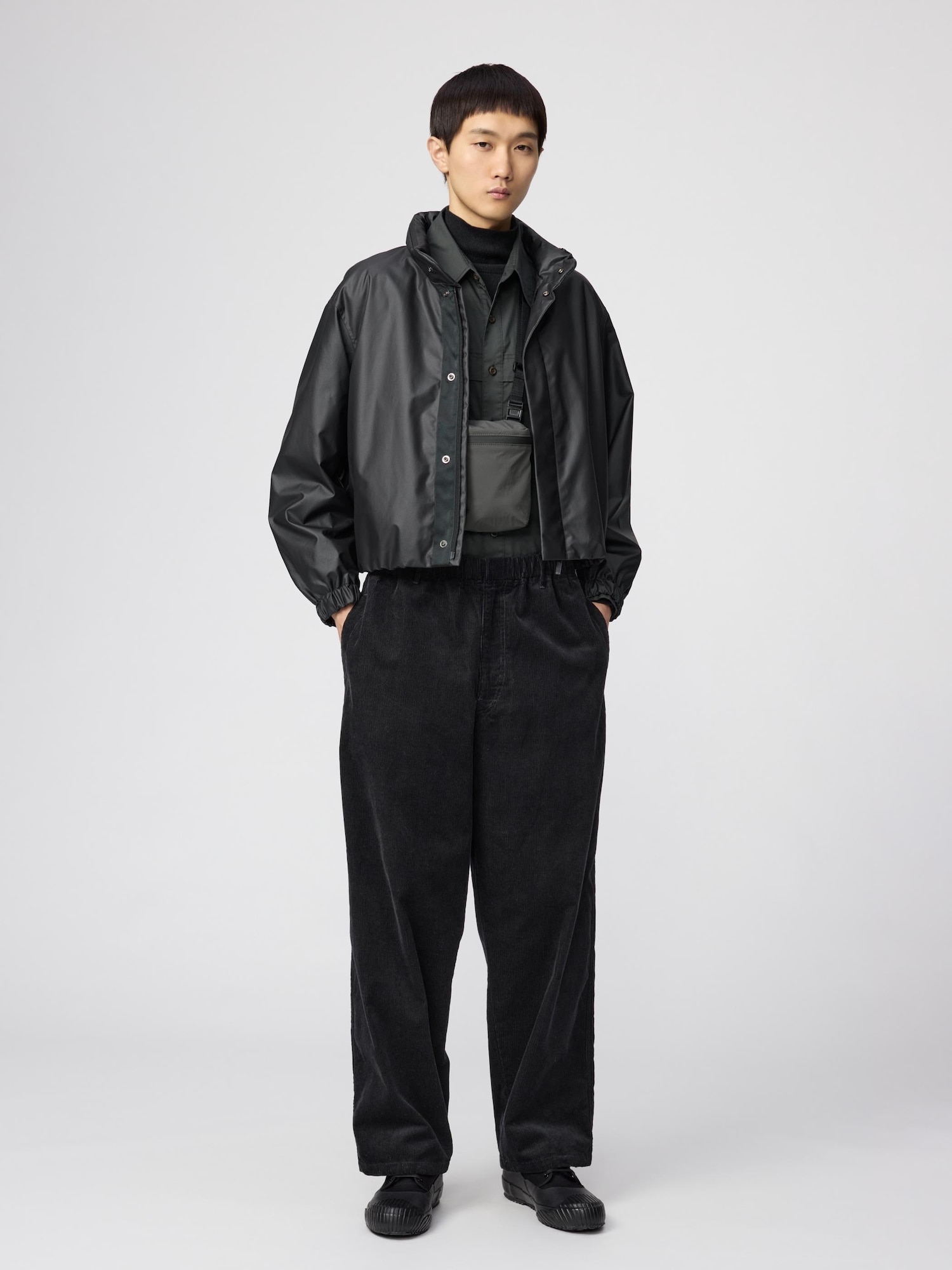 UNIQLO U ショートブルゾン ブラック XL 新品】ユニクロU UNIQLO ショートブルゾン BLACK ブラックLサイズ ②