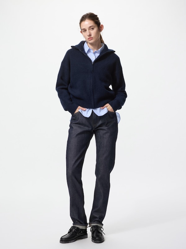 Áo Cardigan Len Sợi Souffle Kéo Khóa