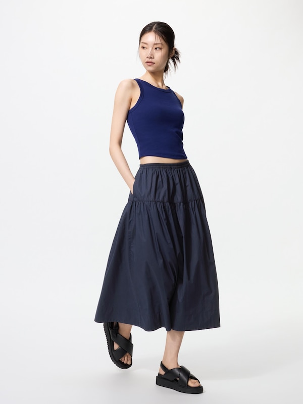 Chân Váy Vải Cotton Xếp Nếp