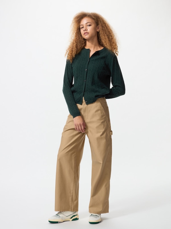 Áo Cardigan Len Vặn Thừng Cổ Tròn