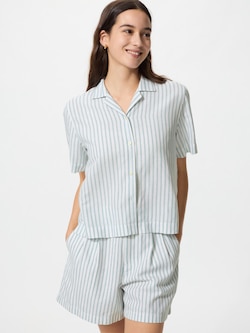 Quần Shorts Vải Linen Cotton | Kẻ Sọc