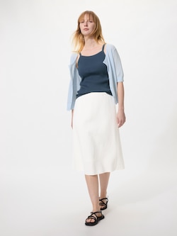 Chân Váy Midi Vải Pha Linen