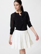 Chân Váy Mini Vải Seersucker Dáng Phồng