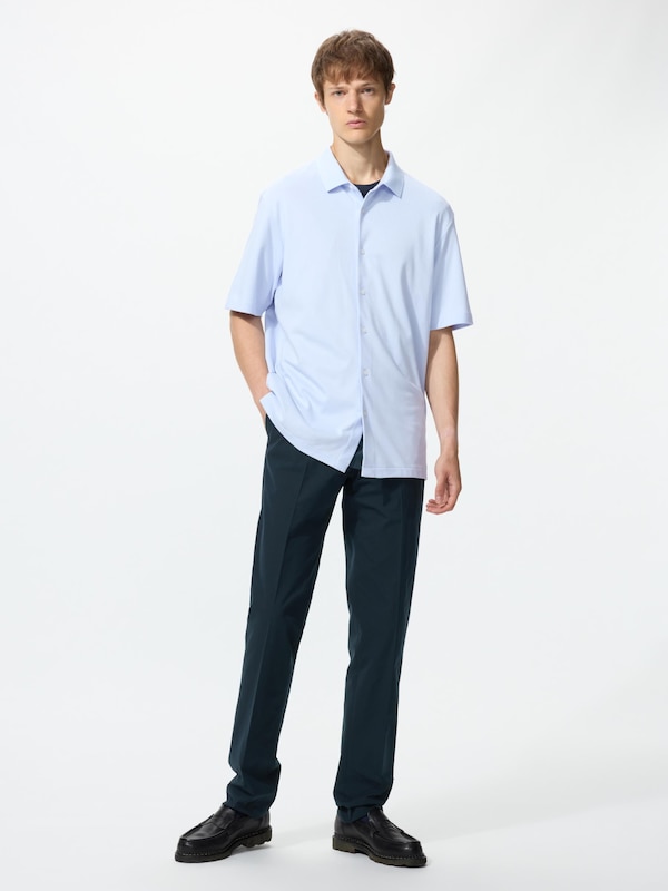 AIRism Cotton Áo Polo Vải Pique | Cài Khuy