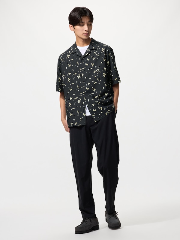Áo Sơ Mi Cổ Mở Vải Modal Cotton| Họa Tiết