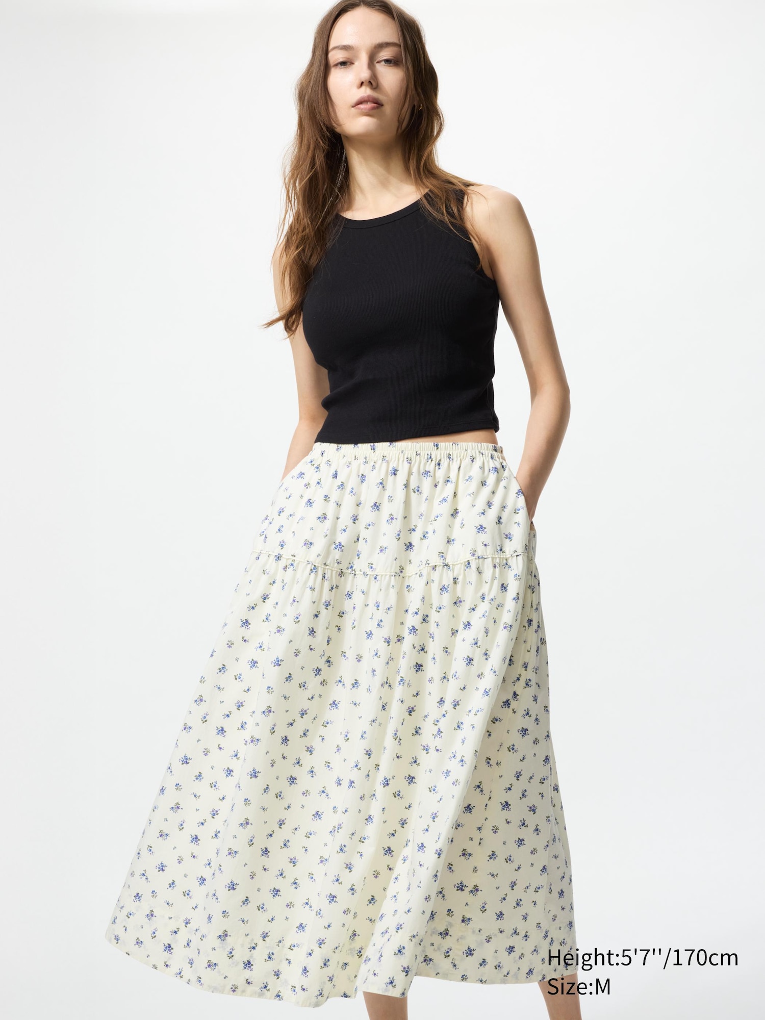 WOMEN'S COTTON GATHER SKIRT | PRINT | UNIQLO VN