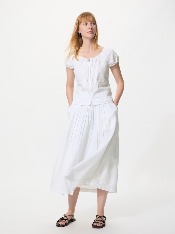 Áo Kiểu Vải Pha Linen | Cổ Rộng